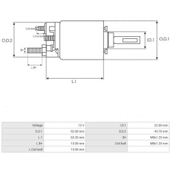 Solenoide pour démarreur HITACHI S114-887