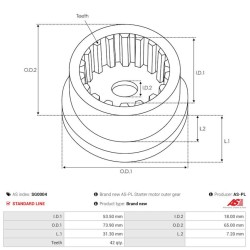 Getrieberad für anlasser BOSCH 0001109003 / 0001109008 / 0001109011