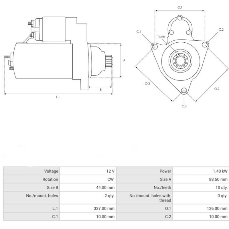 Démarreur remplace LUCAS LRS225 / 25678 / 25678A / 26062 monté sur JAGUAR