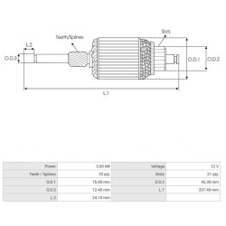Armature for starter BOSCH 0001367001 / 0001367002 / 0001367004