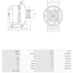 Lichtmaschine ersetzt 1724090103400 / 4N0903028H / 4N1903028A für Audi-Fahrzeuge