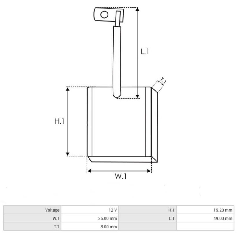 Set di spazzole per motorino di avviamento Denso 028000-5620 / 028000-7000 / 028000-7001