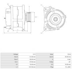 Alternatore sostitutivo per SG12S070 / SG12S072 / SG12S084 per Saturn VUE SUV