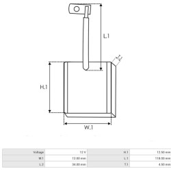 Set di spazzole  per motorino di avviamento Mitsubishi m0t85981 / m0t86081 / m1t85781