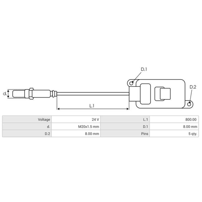 NOX-Sensor sostituisce 8983528480 / SNS283A PER AUTOCARRI CON CASSONE RIBALTABILE ISUZU