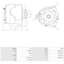 Lichtmaschine für CASE-Traktor ersetzt MG1046 / 11.205.092 / 48132158