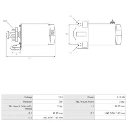 Anlasser ersetzt 584980 / 586284 / 5721740-M030SM für EVINRUDE / JOHNSON Außenbordmotoren