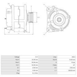 Alternator replacing AAN5353 / 21656220 for CLAAS ARION 410 / 420 / 450 / 460 tractors