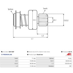 Bendix para motor de arranque Lucas 26132 / 26132A / 26132F / 26172A