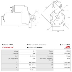 Anlasser ersetzt 1113706 / 1113792 für Baumaschinen von CATERPILLAR / CLARK / CUMMINS