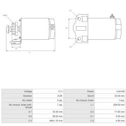 Anlasser ersetzt 228000-4550 / 278-000-484 /  278-000-485 für ROTAX MARINE / SEA-DOO JET SKI MOTOR