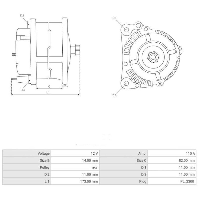 Alternatore di ricambio 0124325027 / 0124325122 per furgoni Jumper II / Ducato / Daily / Massif