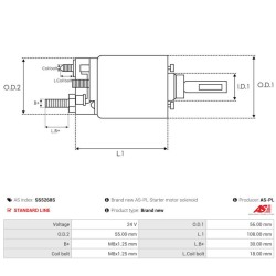 Magnetschalter für anlasser MITSUBISHI M2T69081 / M2T78481 / M2T78482