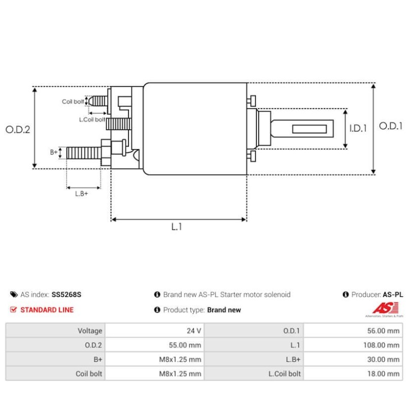 Relais pour démarreur Mitsubishi M2T69081 / M2T78481 / M2T78482