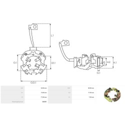 Ghiera portaspazzole per motorino di avviamento Hitachi S114-103 / S114-126M / S114-139