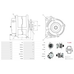 Alternateur remplace AF175476 / AF175363 / 37300-42451 pour HYUNDAI H1 / KIA Pregio
