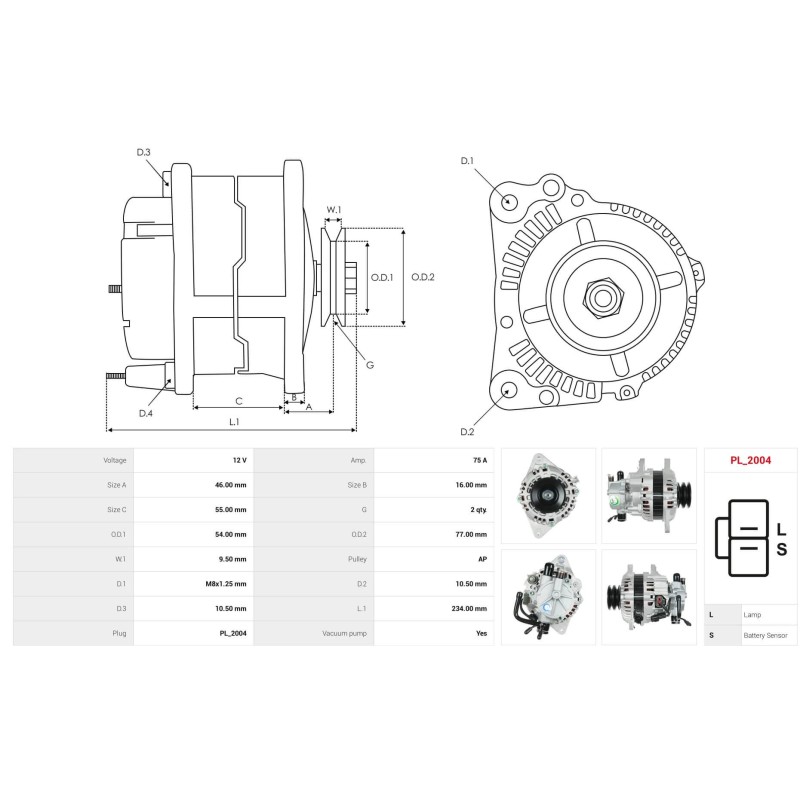 Lichtmaschine ersetzt AF175476 / AF175363 / 37300-42451 für HYUNDAI H1 / KIA Pregio