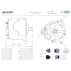 Lichtmaschine 0124555179 ersetzt 0124555003 / 0124555139 / 0986046560 für DAF-Lkw