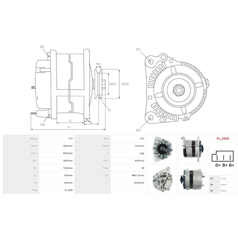 Alternator replacing ISKRA IA0811 / AAK4599 / 11201811 / MG216