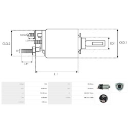 Solénoide para motor de arranque Delco remy 10461006 / 1993767 / 1993854