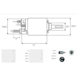 Solenoid for starter BOSCH 0001109003 / 0001110017 / 0001110999