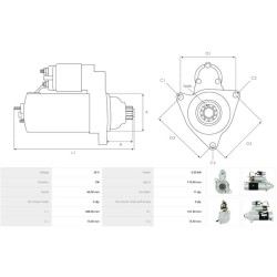 Motorino di avviamento MITSUBISHI M008T62271 / M8T62271 per JOHN DEERE / FUSO FIGHTER / TANADO