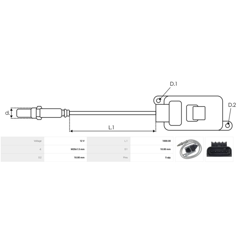 NOX-Sensor ersetzt 4K0907807E / SNS770A PER AUTO AUDI