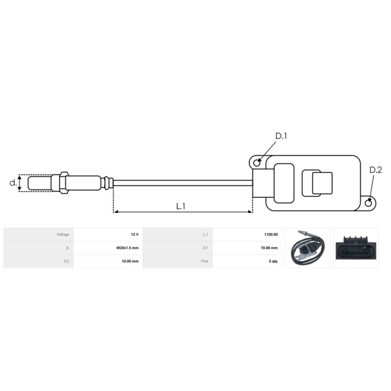 NOX-Sensor ersetzt 4G0907807P / SNS485 PER AUTO AUDI