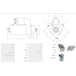 Starter motor replaces 228000-0400 / 128000-9592 for TOYOTA HILUX / LAND CRUISER / VW TARO
