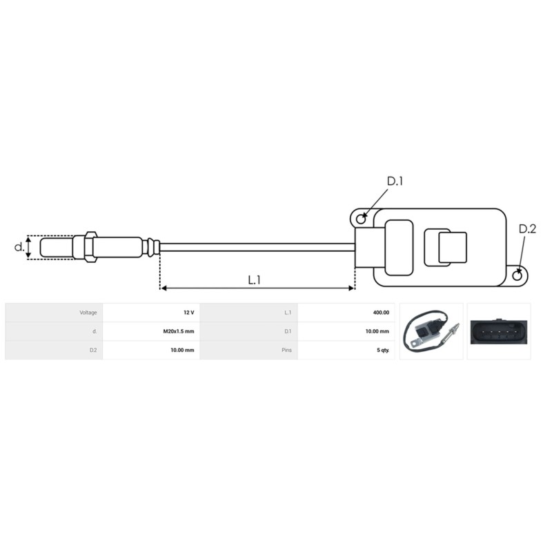 NOX-Sensor ersetzt 4H0907807D / 5WK96797A FÜR DAS AUTO AUDI A8