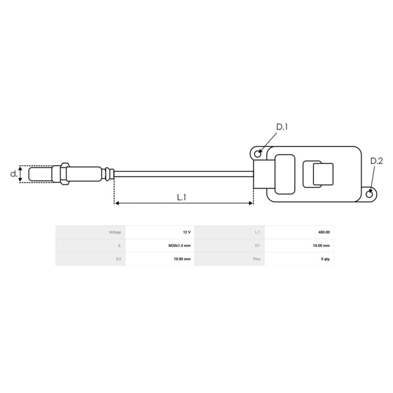 Capteur NOX remplace 4H0907807J / 5WK96795 POUR VOITURE AUDI A8