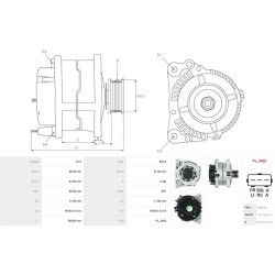 Alternatore sostitutivo CG25S032 / CG25S055 per FORD GALAXY III / S-MAX / EDGE 2.0 TDCi
