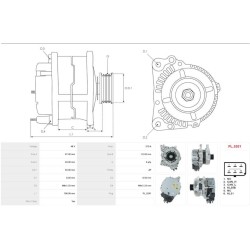 Alternatore 0127813050 sostituisce L1TA-11238-AA per FORD PUMA / FOCUS IV / FIESTA VII