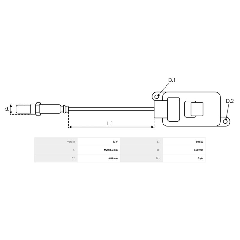 Sensor NOX sustituye KV615L248AD  / SNS0772A PARA CAMIONES / VEHÍCULOS PESADOS FORD
