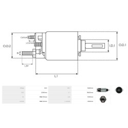 Contacteur / Solénoïde pour démarreur Mitsubishi M2T69171 / M2T78071 / M2T78271