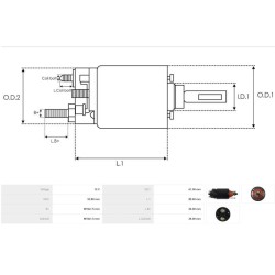 Solenoide per motorino di avviamento Mahle 11.131.542 / 11.131.727 / AZE4168 /  AZE4230
