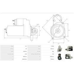 Démarreur 0001107527 remplace 0001107423 / 12412344243 pour voiture BMW