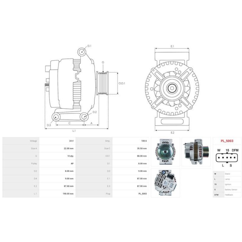 Alternateur MITSUBISHI A004TRG691AM / A004TRG691 pour Camion SCANIA