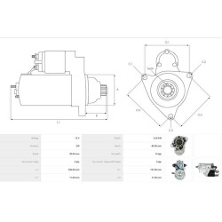 Démarreur remplace 128000-1780 / 128000-3030 pour CLARK / Teledyne / CONTINENTAL