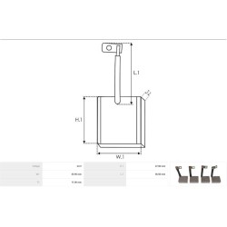 Juego de escobillas para motor de arranque Bosch 0001410029 / 0001410062 / 0001416001