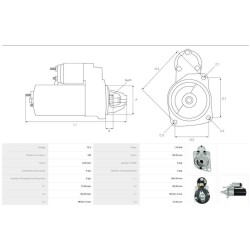 Motorino avviamento sostituisce 0001108032 / 0001108066 / 0001108069 per Chrysler LE BARON / VOYAGER II