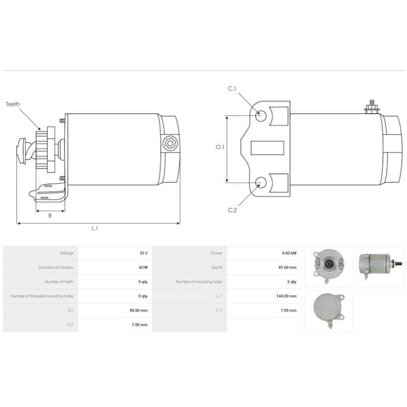 Démarreur remplace 31200-HM8-003 / 31200-HM8-A41 pour QUAD HONDA TRX250 Recon / TRX250EX Sportrax