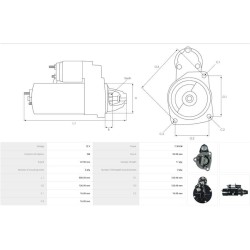 Motor de arranque reemplaza 10461033 / 10479104 / 8L6200 para motores CATERPILLAR / CASE IH / PERKINS