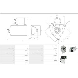 Démarreur remplace 0-24000-3260 / 0-24000-3261 / 0-61000-0290 Isuzu 4.5 kw