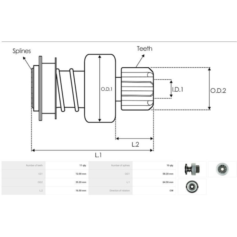 Bendix para arranque Bosch 0001218172 / 0001218772