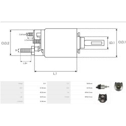 Solenoid for starter BOSCH 0001260001 / 0001260004 / 0001260025