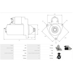 Motor de arranque 0001121435 sustituye 0001121436 para AUDI / SEAT / SKODA / VW