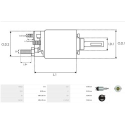 Solenoid for starter LUCAS M127 / 063227502010 / 063227510010