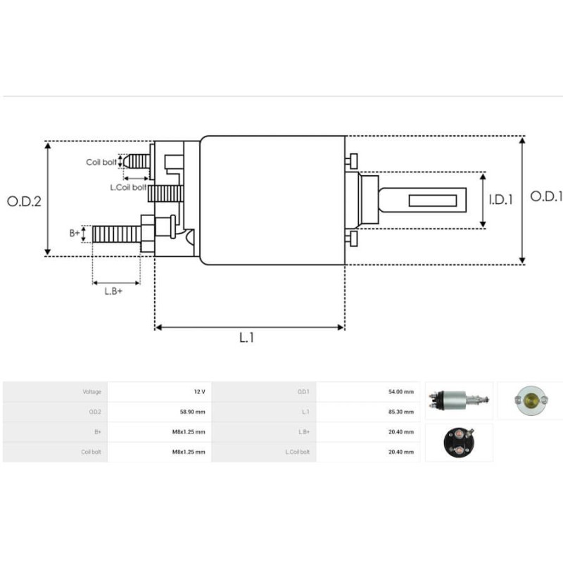 Magnetschalter für anlasser LUCAS M127 / 063227502010 / 063227510010