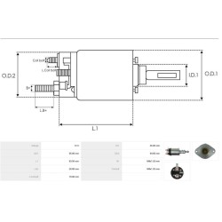 Solenoide para motor de arranque Lucas 25372 / 25372A / 25374 / 25692A
